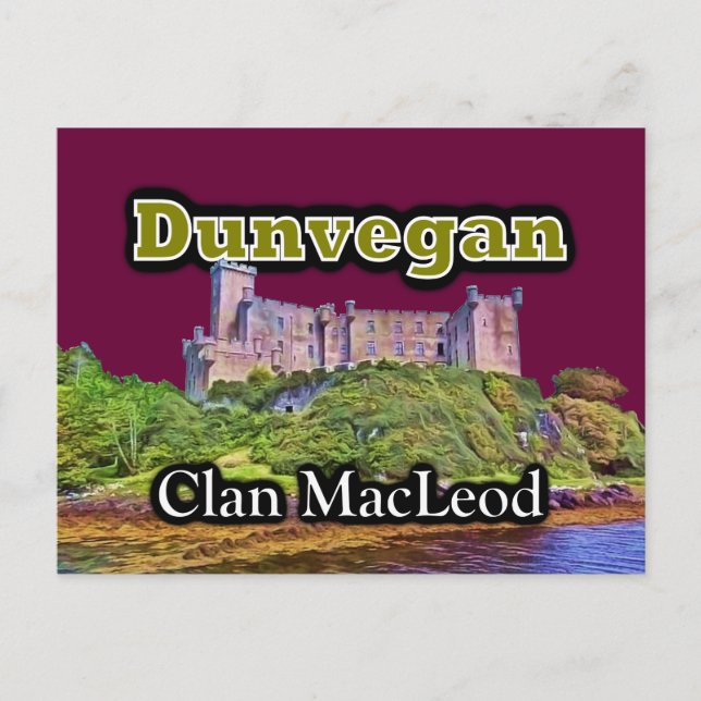 Postal Clan MacLeod Dunvegan Castle Personalizar Sky Colo (Anverso)