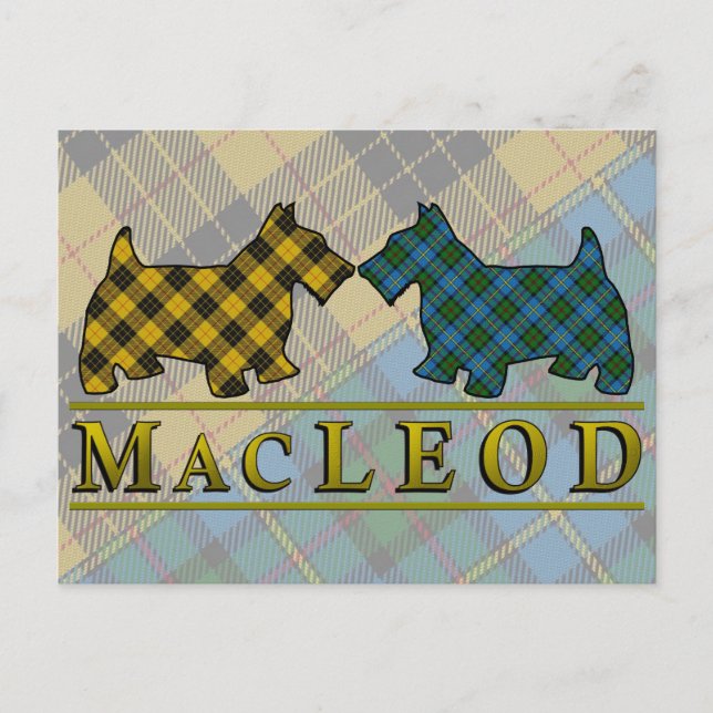 Postal Clan MacLeod Tartan Scottie Dogs (Anverso)