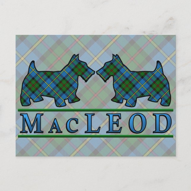 Postal Clan MacLeod Tartan Scottie Dogs (Anverso)