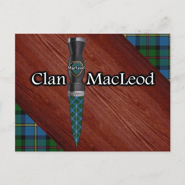 Postal Clan MacLeod Tartan Sgian Dubh Blade (Anverso)