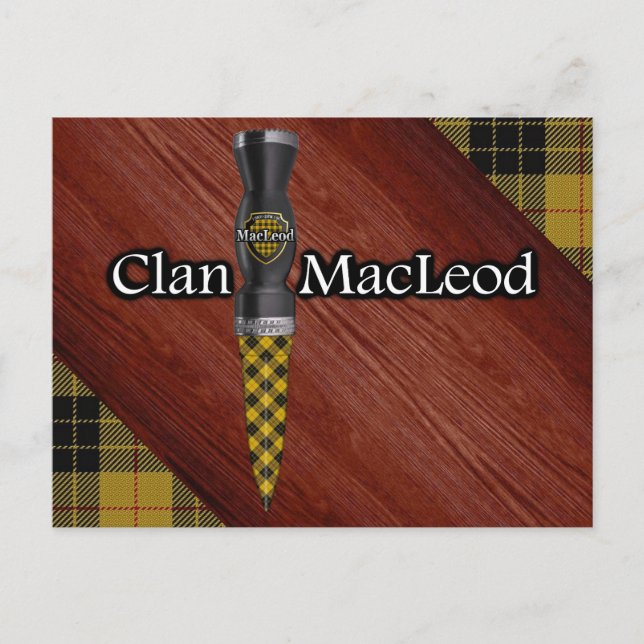 Postal Clan MacLeod Tartan Sgian Dubh Blade (Anverso)