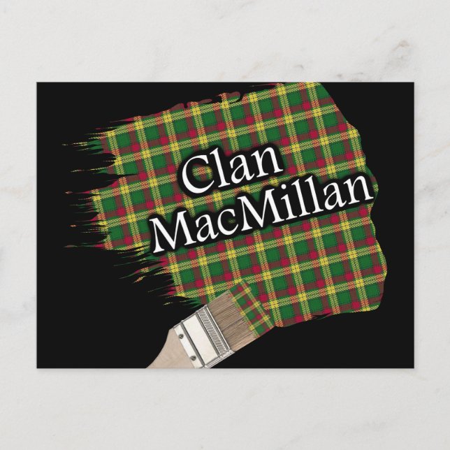 Postal Clan MacMillan Scottish Tartan Paint Brush (Anverso)