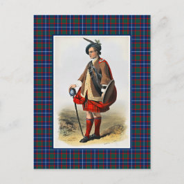 Postal Clan MacNab Ilustracion Vintage Tartán Frame