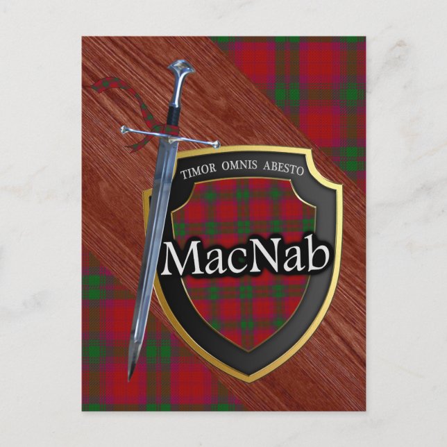Postal Clan MacNab Tartan Sword & Shield (Anverso)