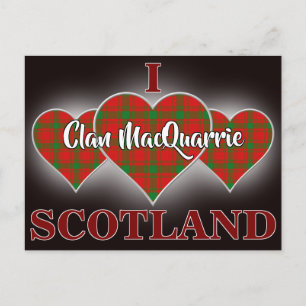 Postal Clan MacQuarrie I Love Scotland Tartan Heart