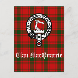 Postal Clan MacQuarrie Tartan y Escudo