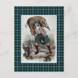 Postal Clan MacRae Vintage Ilustracion Tartán Frame