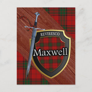 Postal Clan Maxwell Tartan Sword & Shield