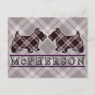 Postal Clan McPherson Tartan Scottie Dogs