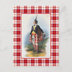 Postal Clan Menzies Vintage Ilustracion Tartán Frame