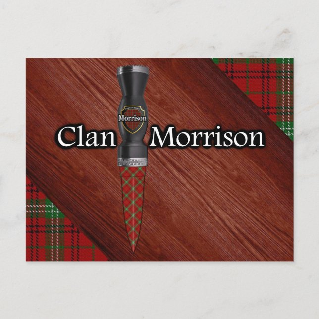 Postal Clan Morrison Tartan Sgian Dubh Blade (Anverso)