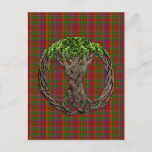 Postal Clan Munro Tartán Y Árbol Celta De La Vida