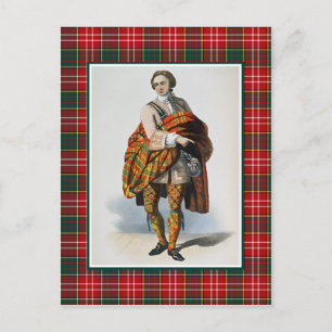 Postal Clan Ogilvie Vintage Ilustracion Tartán