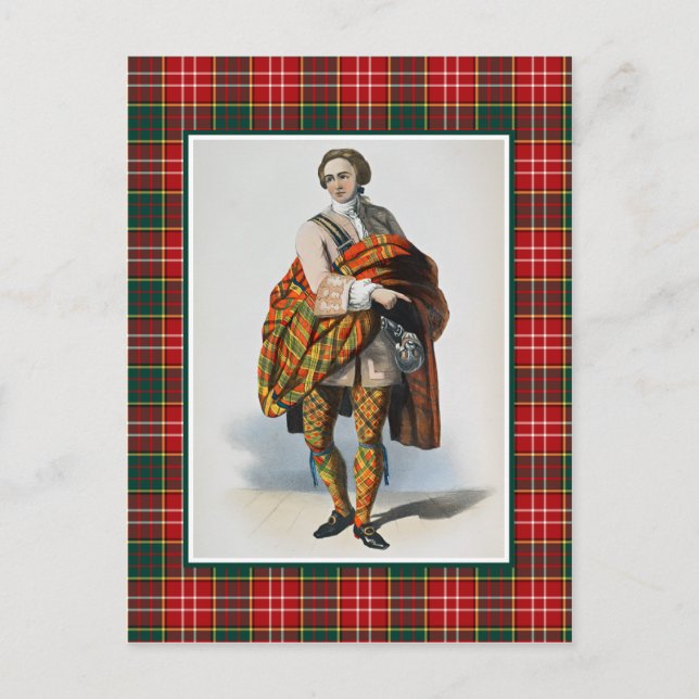 Postal Clan Ogilvie Vintage Ilustracion Tartán (Anverso)