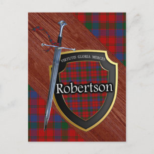 Postal Clan Robertson Tartan Sword & Shield