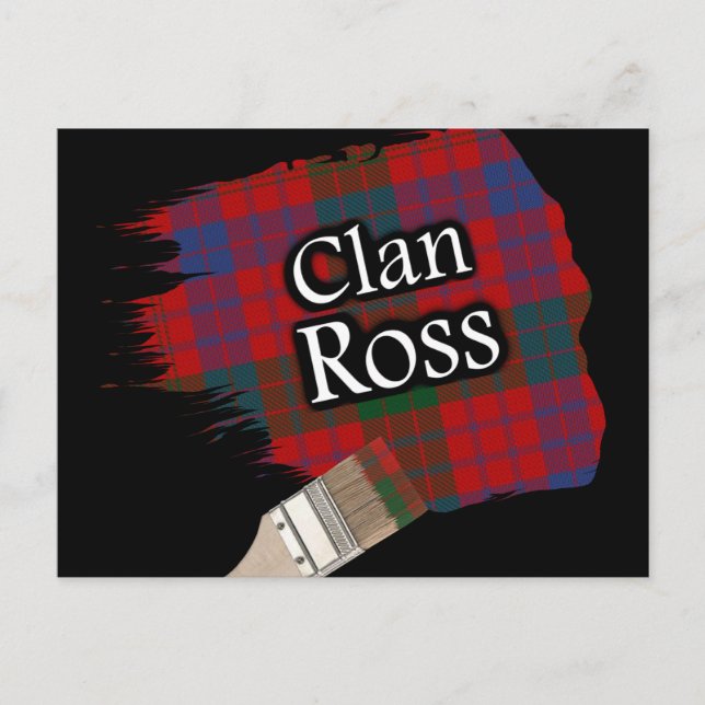 Postal Clan Ross Scottish Tartan Paint Brush (Anverso)