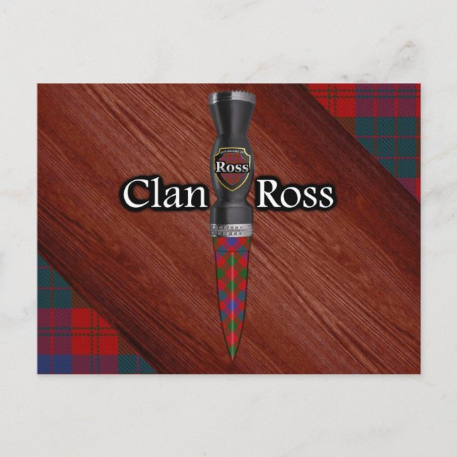 Postal Clan Ross Tartan Sgian Dubh Blade (Anverso)