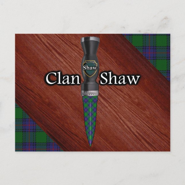Postal Clan Shaw Tartan Sgian Dubh Blade (Anverso)