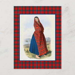 Postal Clan Sinclair Vintage Ilustracion Tartán Frame