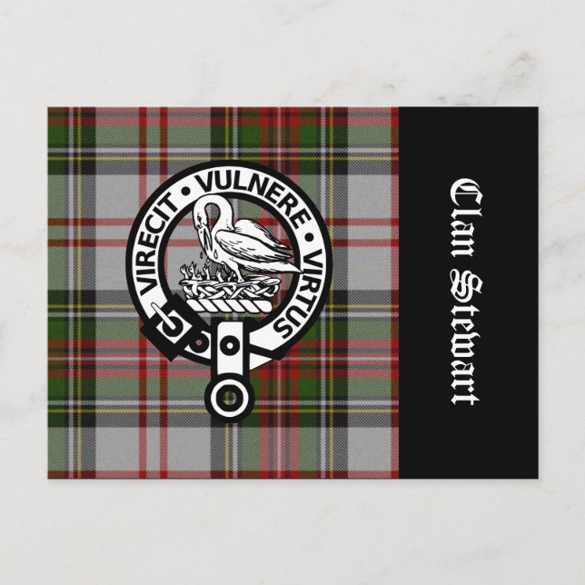 Postal Clan Stewart Escudo y Tartán (Anverso)