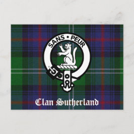 Postal Clan Sutherland Escudo y Tartán