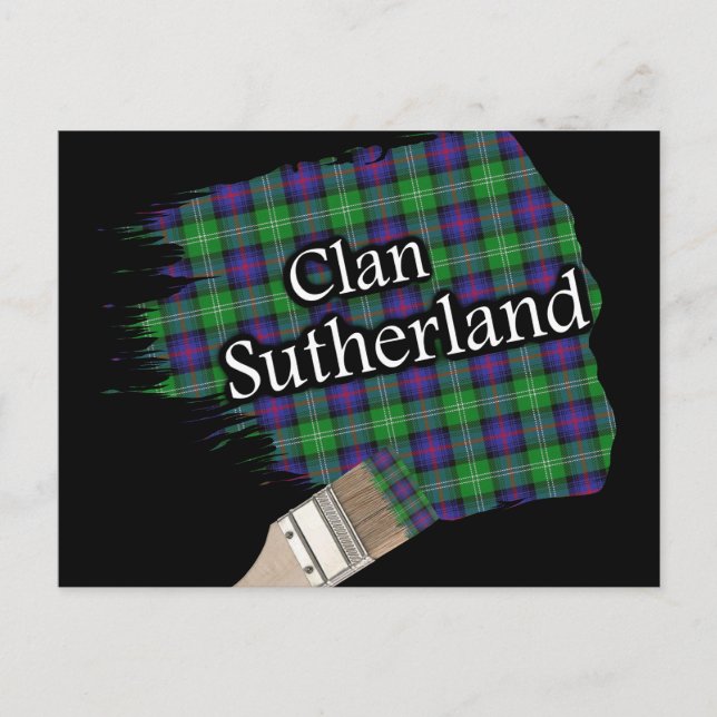 Postal Clan Sutherland Scottish Tartan Paint Brush (Anverso)