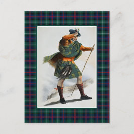 Postal Clan Sutherland Vintage Ilustracion Tartán Frame