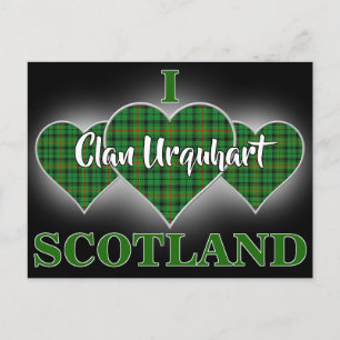 Postal Clan Urquhart I Love Scotland Tartan Heart
