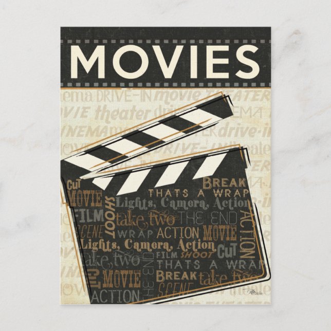 Postal Clapper de película vintage (Anverso)