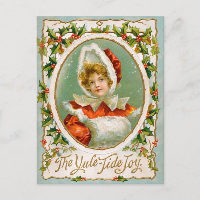 Postal Clapsaddle: Chica encantador del invierno (Anverso)