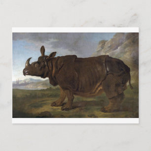 Postal Clara el rinoceronte por Jean-Baptiste Oudry