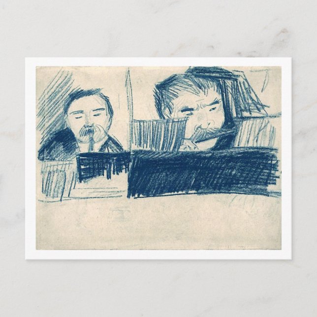 Postal Clarinetista y Piccolo Player, Vincent van Gogh (Anverso)