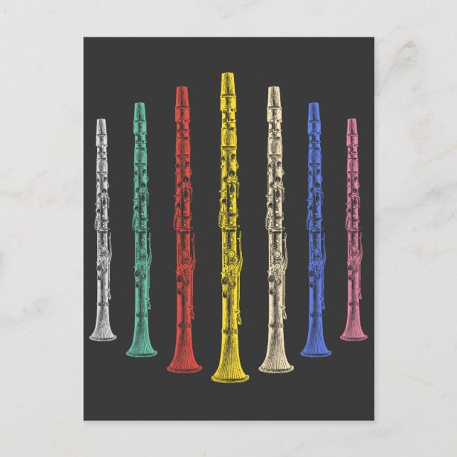 Postal Clarinets coloridos (Anverso)