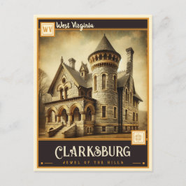 Postal Clarksburg, Virginia Occidental | Vintage