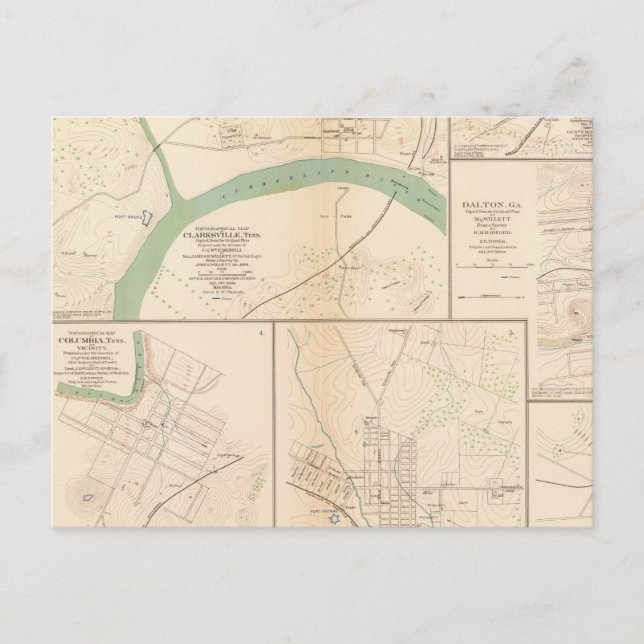 Postal Clarksville, Tenn, Dalton, Ga (Anverso)