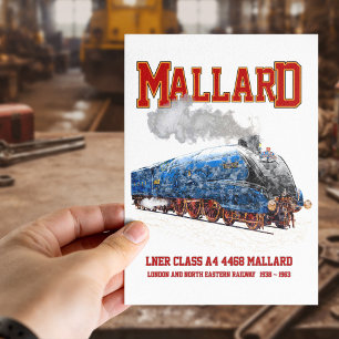 Postal Clase A4 Mallard - Locomotora de vapor más rápida 