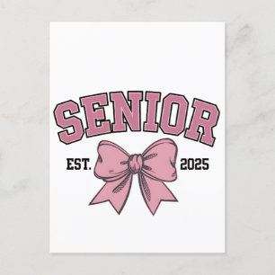 Postal Clase Coquette Senior 2025 de arcos rosados 2025