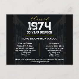 Postal Clase de 1974 50 años Reunión escolar de 50 años