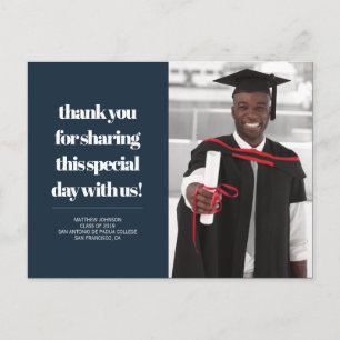 Postal Clase de 2019 Graduación de fotos Gracias