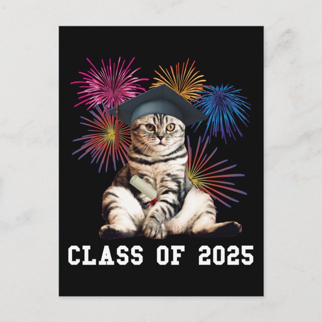 Postal Clase de 2025 Cat Lover (Anverso)