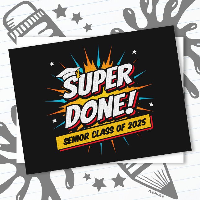 Postal Clase de 2025 Graduate Super Comic Senior 2025 (Subido por el creador)