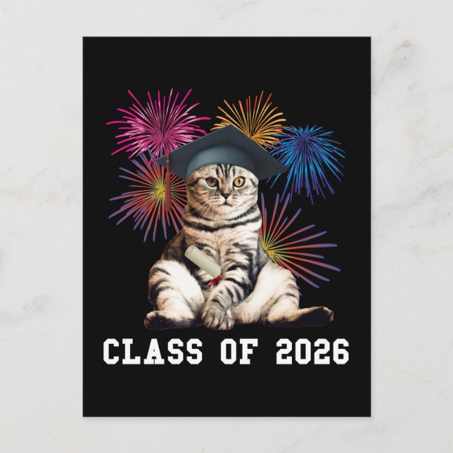 Postal Clase De 2026 Cat Lover (Anverso)