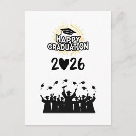 Postal Clase de 2026 Feliz Graduación - Minimalista 