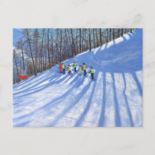 Postal Clase de esquí Tignes Francia (Anverso)