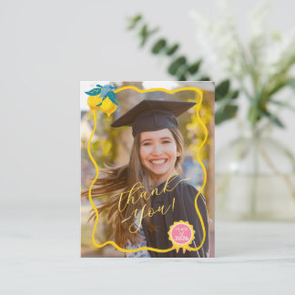 Postal Clase de foto de limón en acuarela recién graduada