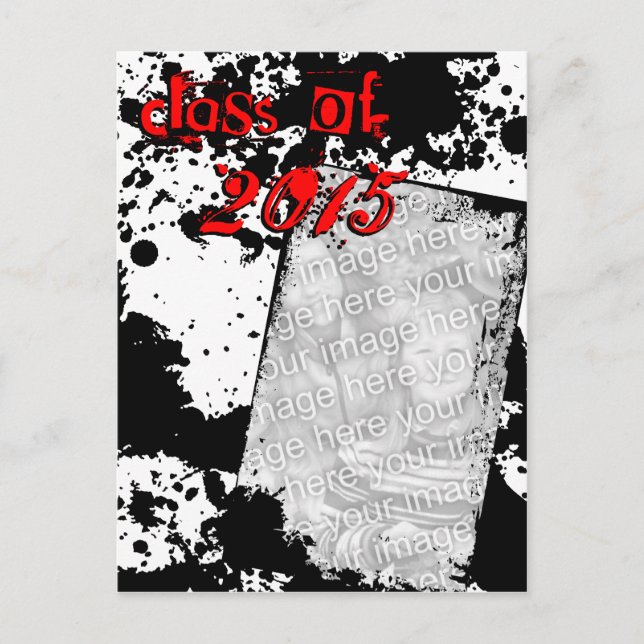 Postal clase de grad de grunge de 2015 (Anverso)