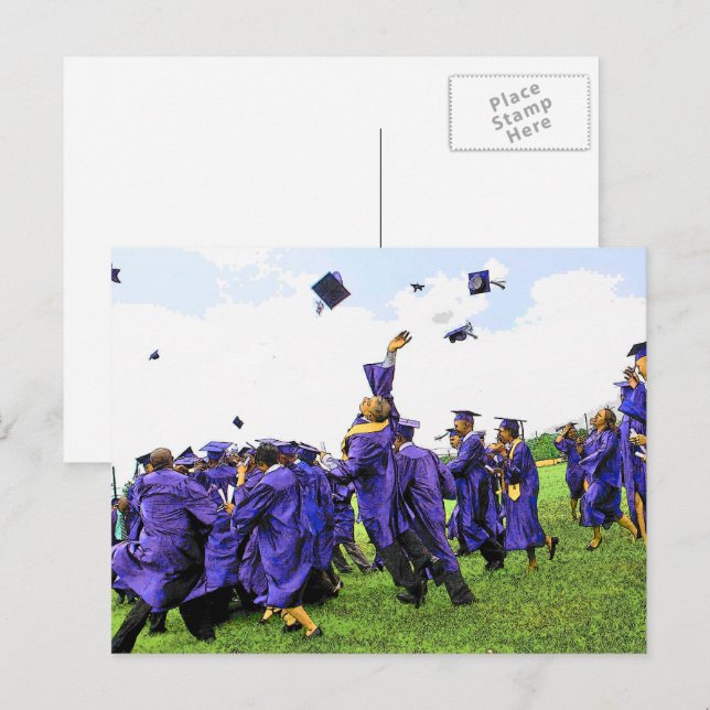 Postal Clase de graduación de 20XX foto afroamericana (Anverso / Reverso)