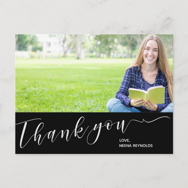 Postal Clase de Graduación de Foto 2025 Gracias Postcard (Anverso)
