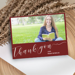 Postal Clase de Graduación de Foto Roja 2023 Gracias