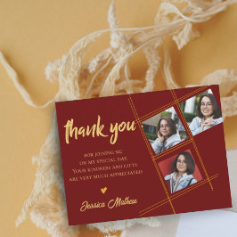 Postal Clase de Graduación Multifoto Roja 2023 Gracias